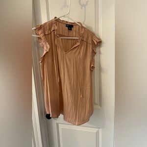 Jones New York Blush Ruffle Sleeve Blouse